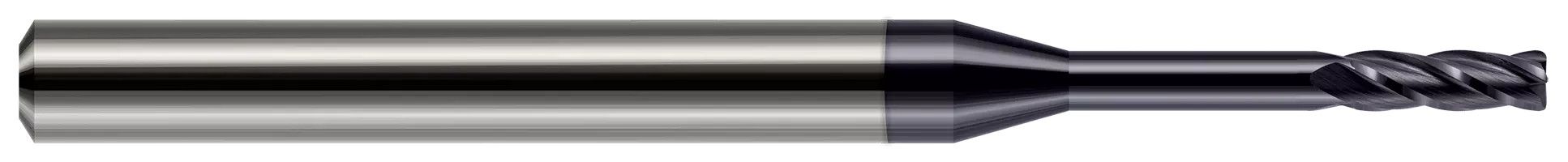 Harvey Tool 877716 | 0.2500" (1/4) Cutter DIA x 0.0100" Radius x 0.7500" (3/4) Length of Cut x 2.0000" (2) Reach Carbide Corner Radius End Mill, 4 Flutes