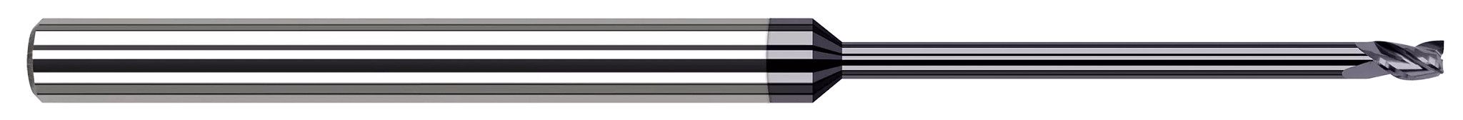 Harvey Tool 846850-C3 | 0.0500" Cutter DIA x 0.0750" Length of Cut x 0.4500" Reach Carbide Square End Mill, 3 Flutes, AlTiN Coated