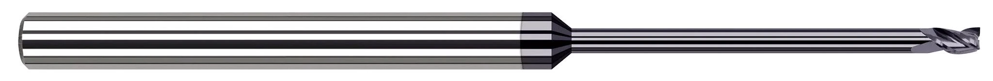 Harvey Tool 861660 | 0.0600" Cutter DIA x 0.0900" Length of Cut x 0.3120" (5/16) Reach Carbide Square End Mill, 4 Flutes