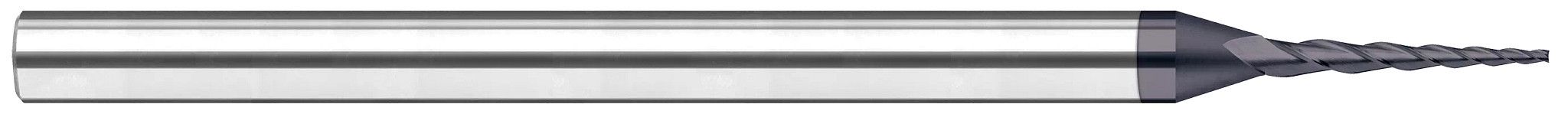 Harvey Tool 799215 | 0.0150" (1/64) Cutter DIA x 0.1200" Length of Cut Carbide Tapered Square End Mill, 3 Flutes
