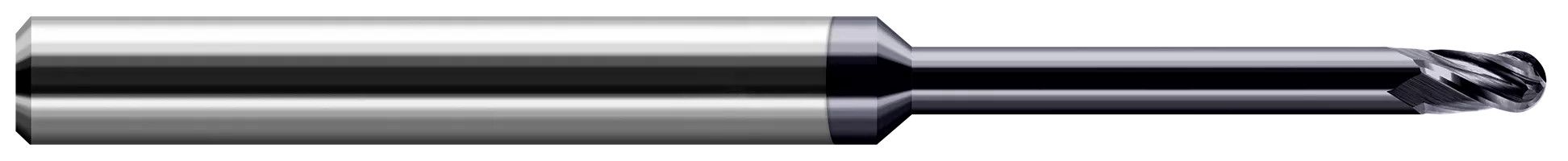 Harvey Tool 797608-C6 | 0.1250" (1/8) Cutter DIA x 0.1870" (3/16) Length of Cut x 0.7500" (3/4) Reach Carbide Ball End Mill for Exotic Alloys, 4 Flutes, AlTiN Nano Coated