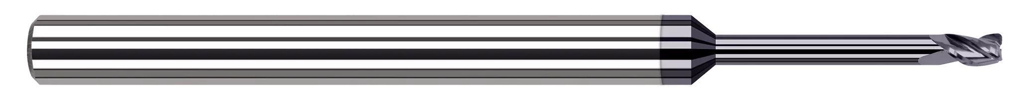 Harvey Tool 795962-C6 | 0.0620" (1/16) Cutter DIA x 0.0100" Radius x 0.0930" (3/32) Length of Cut x 0.3750" (3/8) Reach Carbide Corner Radius End Mill for Exotic Alloys, 3 Flutes, AlTiN Nano Coated