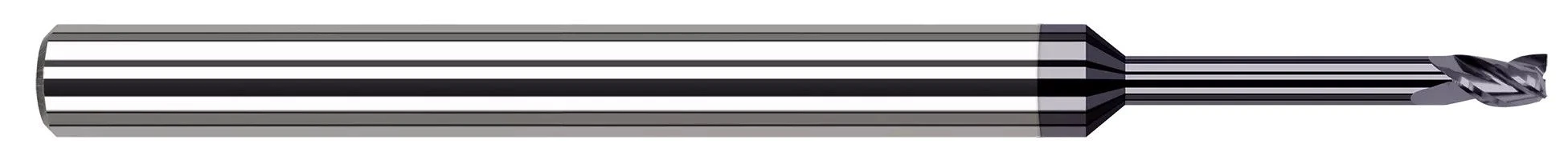 Harvey Tool 880747-C6 | 0.0470" (3/64) Cutter DIA x 0.0710" Length of Cut x 0.3280" (21/64) Reach Carbide Square End Mill for Exotic Alloys, 3 Flutes, AlTiN Nano Coated
