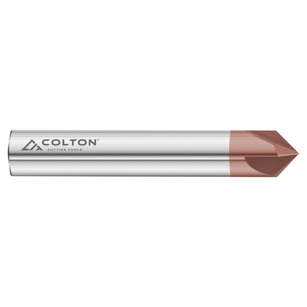 Colton Cutting Tools 61818 | 90 Degree Solid Carbide Chamfer Mill CCT-1 Coated 1/4" Diameter x 1/8" LOC x 2-1/2" OAL