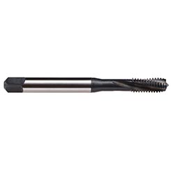 Emuge AU456011.5043 | UNF 1/4" - 28 Thread Size x 0.669" Length x 0.255" Shank x 2.500" OAL x 15 Degree Helix Angle 3 Flute NT2 Coated HSSE Spiral Flute Tap