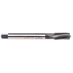Emuge CU306011.5048 | UNF 9/16" - 18 Thread Size x 0.866" Length x 0.429" Shank x 3.937" OAL x 15 Degree Helix Angle 3 Flute NT2 Coated HSSE Spiral Flute Tap