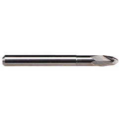 Emuge 1921.001 | 1.00mm Diameter x 3.00mm Shank x 2.00mm LOC x 38.00mm OAL x 30 Degree Helix Angle 2 Flute Bright Coated Carbide Ballnose End Mill