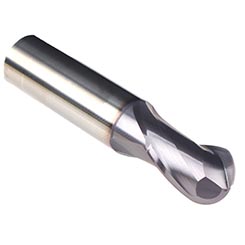 Emuge 1877A.020 | 20.00mm Diameter x 20.00mm Shank x 26.00mm LOC x 92.00mm OAL x 30 Degree Helix Angle 2 Flute TIALN Coated Carbide Ballnose End Mill