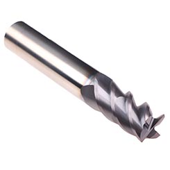 Emuge 1926A.0375 | 3/8" Diameter x 3/8" Shank x 7/8" LOC x 2-1/2" OAL x 50 Degree Helix Angle 4 Flute TIALN Coated Carbide Square End Mill