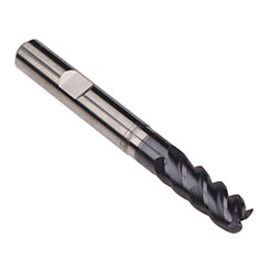Emuge 2613AZ.008 | 8.00mm Diameter x 8.00mm Shank x 19.00mm LOC x 68.00mm OAL x 1.00mm Radius x 50 Degree Helix Angle 4 Flute TIALN Coated Carbide Corner Radius End Mill