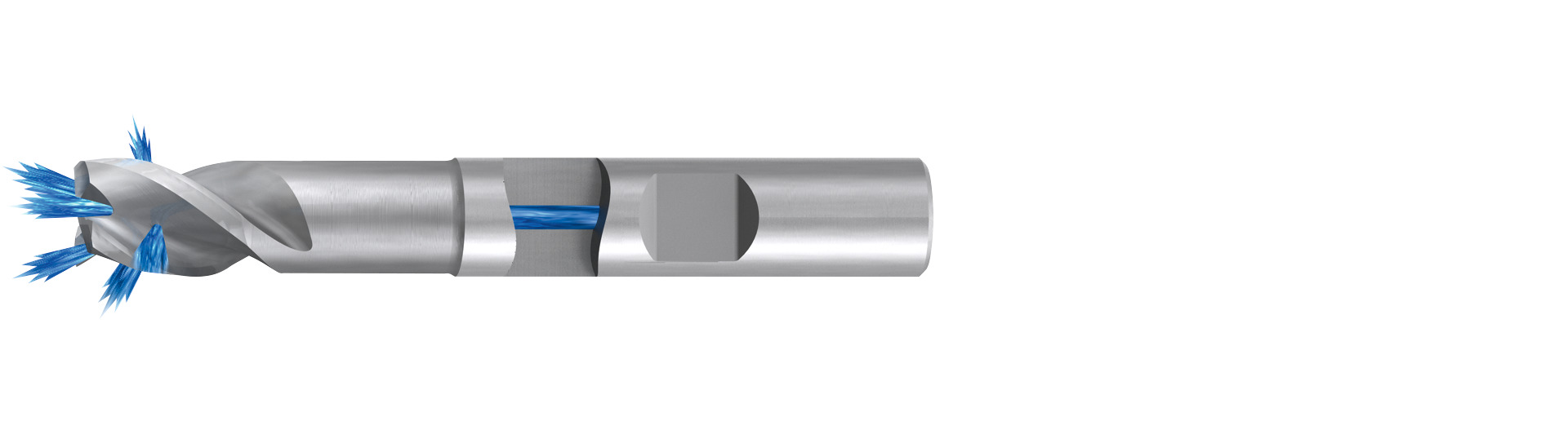 Emuge 2882 Z.008 | 8.00mm Diameter x 8.00mm Shank x 10.00mm LOC x 63.00mm OAL x 40 Degree Helix Angle 3 Flute Bright Coated Carbide Square End Mill
