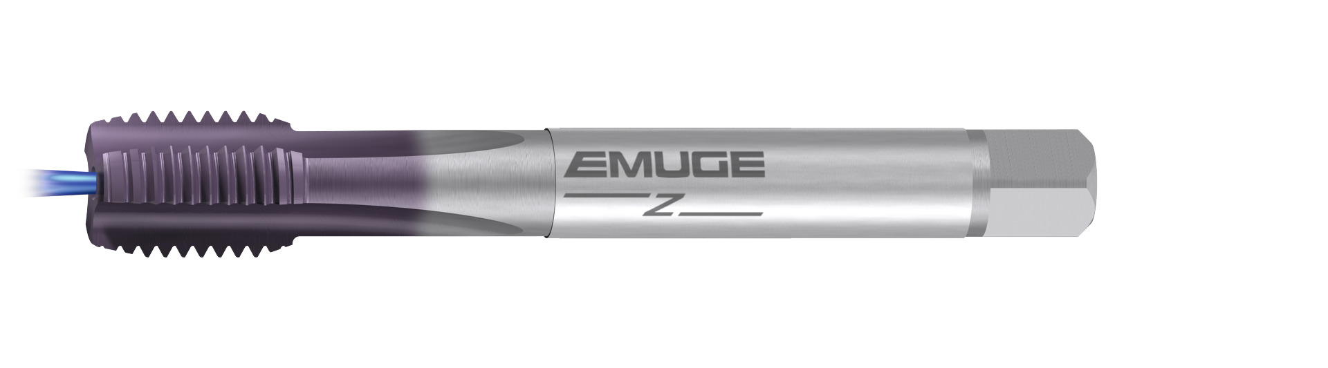 Emuge C1959401.0114 | M14 x2.00mm Thread Size x 20.00mm Length x 11.00mm Shank x 110.00mm OAL 3 Flute TICN Coated HSSE Straight Flute Tap