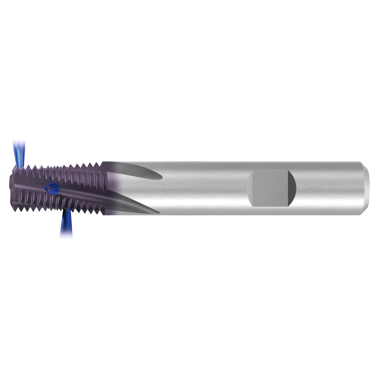 Emuge GF195356.9684 | 1 - 11.5 NPT-Thread Mill-GF Sp Flt-R15-Radial Coolant-TICN