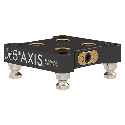 5th Axis RL52A-A96 | RockLock 96.00mm to 52.00mm Adapter with PS20F Pull Studs - Aluminum - 5" x 5"