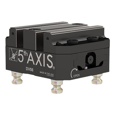 5th Axis R96-DV56-J1 | RockLock 96.00mm Double Station Vise Top Tooling with PS20F Pull Studs - 125.70mm x 152.40mm x 72.90mm