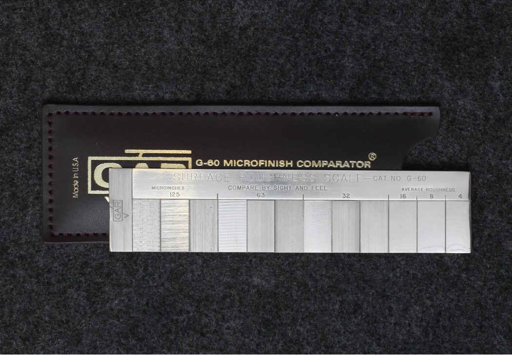 Gar G-60 | 4 - 125 Microinches Surface Roughness Comparator Scale w/12 Finish Specimens - 5 Machining Types