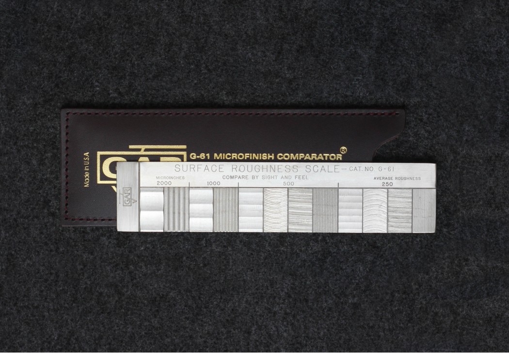 Gar G-61 | 250 - 2000 Microinches Surface Roughness Scale Comparator w/12 Finish Specimens - 4 Machining Types