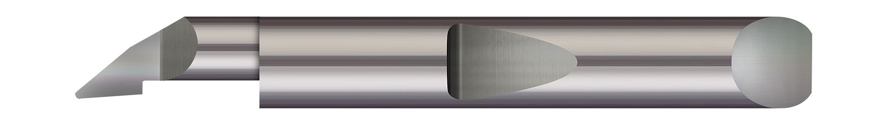 Micro 100 QPF8-360750 | 0.3800" Minimum Bore Diameter x 3/4" Maximum Bore Depth x 3/8" Shank x 2" OAL Uncoated Carbide Profiling Tool