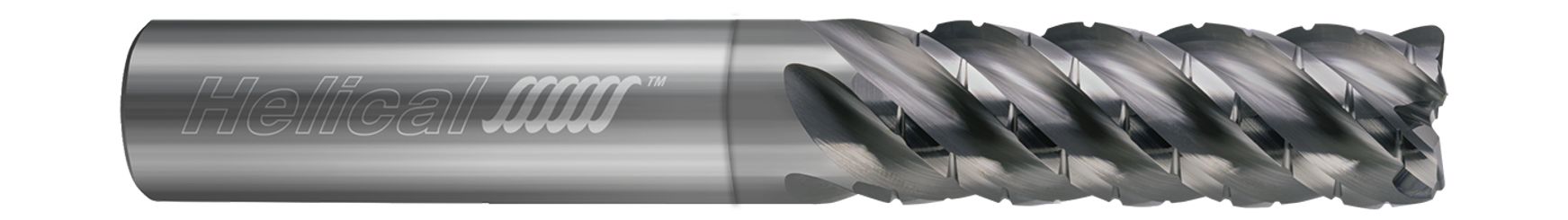 Helical Solutions 84260 | HVAL-C-040-50500-R.030 1/2" Diameter x 1/2" Shank x 2" LOC x 4" OAL x 0.030" Radius 5 Flute Nplus Coated Solid Carbide Corner Radius End Mill