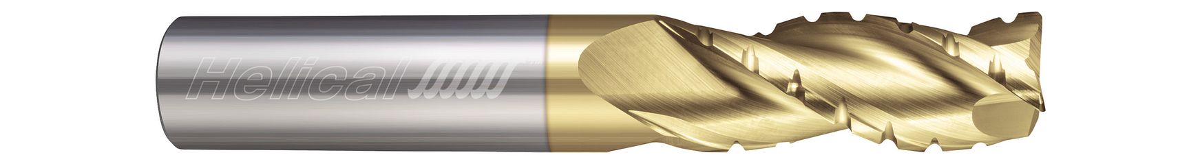 Helical Solutions 84815 | H35ALV-C-050-30250-R.030 1/4" Diameter x 1/4" Shank x 1-1/4" LOC x 3" OAL x 0.030" Radius 3 Flute Zplus Coated Solid Carbide Corner Radius End Mill