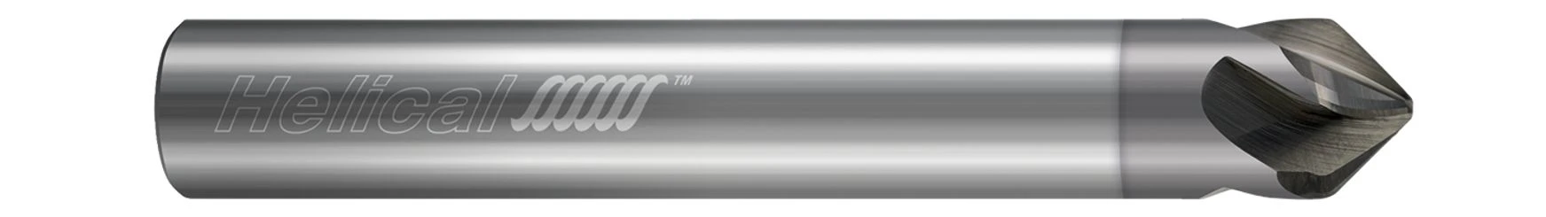 Helical Solutions 86303 | HMAF-AL-40750-08-T15 3/4" Diameter x 3/4" Shank x 4" OAL x 30 Degree Included Angle 4 Flute Nplus Coated Solid Carbide Chamfer Mill