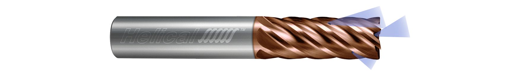 Helical Solutions 84320 | HEVC-020-60500-R.030 1/2" Diameter x 1/2" Shank x 1" LOC x 3" OAL x 0.0300" Radius 6 Flute Tplus Coated Solid Carbide Corner Radius End Mill