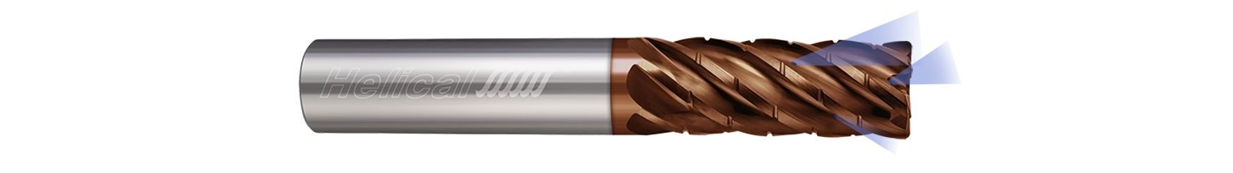 Helical Solutions 84347 | HEVC-C-026-60375-R.020 3/8" Diameter x 3/8" Shank x 1" LOC x 3" OAL x 0.0200" Radius 6 Flute Tplus Coated Solid Carbide Corner Radius End Mill