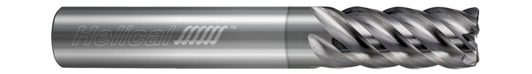 Helical Solutions 84185 | HVAL-021-50750-R.030 3/4" Diameter x 3/4" Shank x 1-5/8" LOC x 4" OAL x 0.030" Radius 5 Flute Uncoated Solid Carbide Corner Radius End Mill
