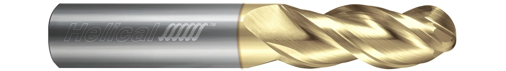 Helical Solutions 86085 | H40ALV-L-30750-BN 3/4" Diameter x 3/4" Shank x 3-1/4" LOC x 6" OAL x 3/8" 3 Flute Zplus Coated Solid Carbide Ball End Mill