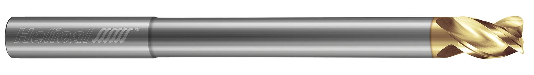 Helical Solutions 46740 | H40ALV-RN-M-31000-R.060 1" Diameter x 1" Shank x 1-1/4" LOC x 6" OAL x 0.060" Radius 3 Flute Uncoated Solid Carbide Corner Radius End Mill