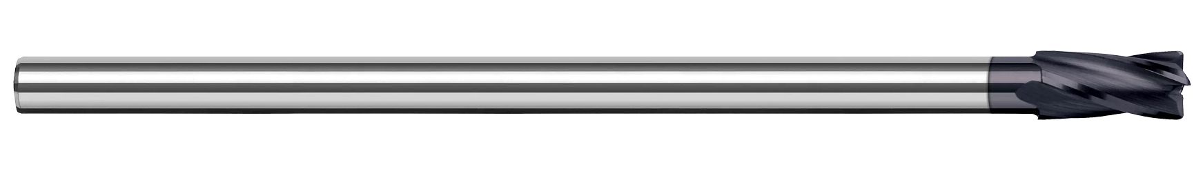 Harvey Tool 766324-C3 | 3/8" Diameter x 5/16" Shank x 0.5630" LOC x 4" OAL 0.0600" Radius 4 Flute AlTiN Coated Carbide Corner Radius End Mill