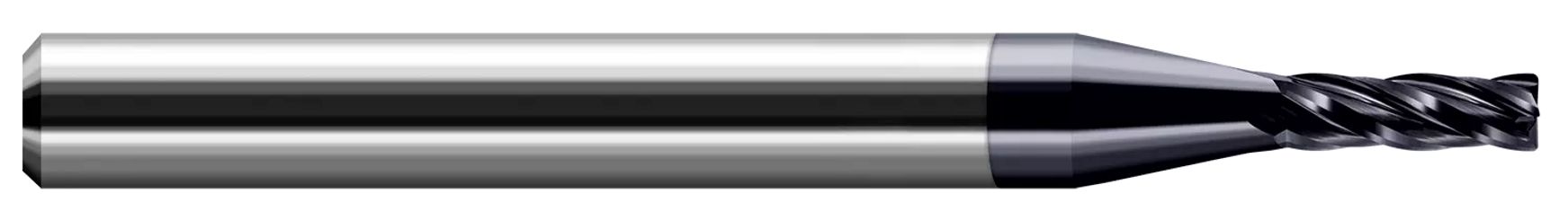 Harvey Tool 987525 | 0.0250" Diameter x 1/8" Shank x 0.0380" LOC x 1-1/2" OAL 0.0030" Radius 4 Flute Uncoated Carbide Corner Radius End Mill