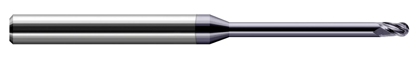 Harvey Tool 801347-C3 | 3/64" Diameter x 1/8" Shank x 0.0710" LOC x 2-1/2" OAL 4 Flute AlTiN Coated Carbide Ball End Mill