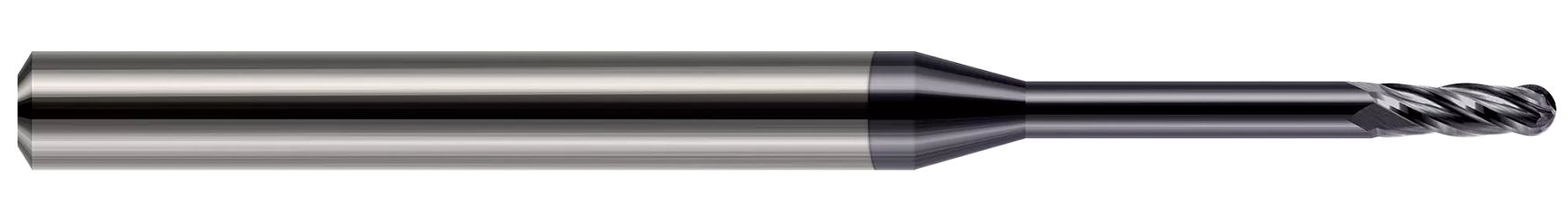 Harvey Tool 904431-C3 | 1/32" Diameter x 1/8" Shank x 3/32" LOC x 1-1/2" OAL 4 Flute AlTiN Coated Carbide Ball End Mill