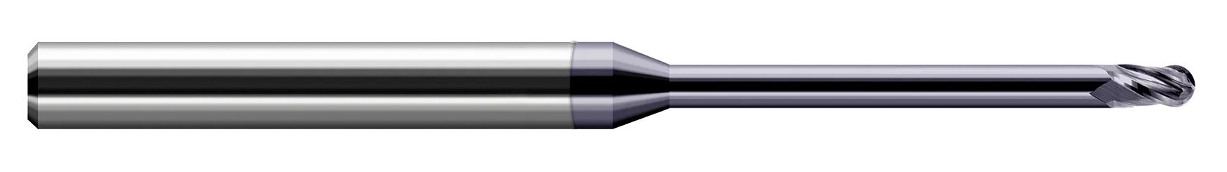 Harvey Tool 803115-C3 | 1/64" Diameter x 1/8" Shank x 0.0230" LOC x 2-1/2" OAL 4 Flute AlTiN Coated Carbide Ball End Mill