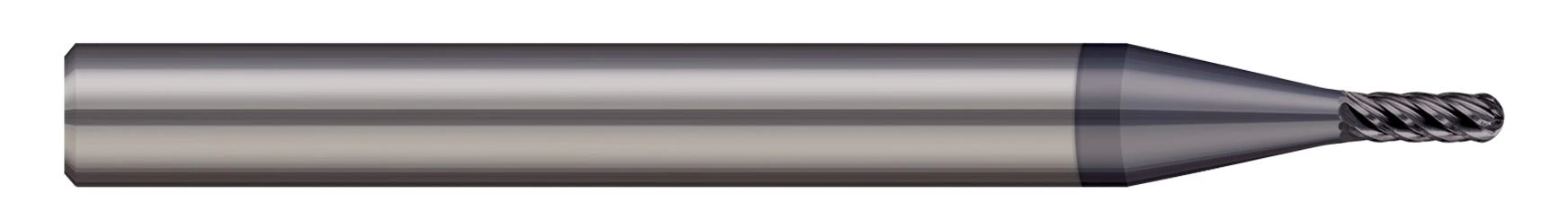 Harvey Tool 789508-C6 | 1/8" Diameter x 1/4" Shank x 5/8" LOC x 2-1/2" OAL 6 Flute AlTiN Nano Coated Carbide Ball End Mill