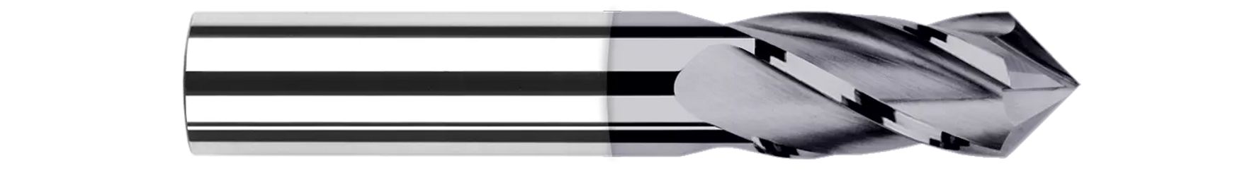 Harvey Tool 15356 | 7/8" Diameter x 7/8" Shank x 2" OAL 90 Degree Angle 4 Flute Uncoated Carbide Drill Mill