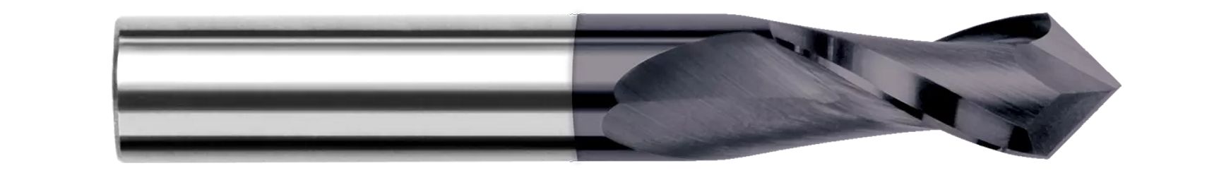 Harvey Tool 72309-C3 | 9/64" Diameter x 3/16" Shank x 9/16" OAL 90 Degree Angle 2 Flute AlTiN Coated Carbide Drill Mill