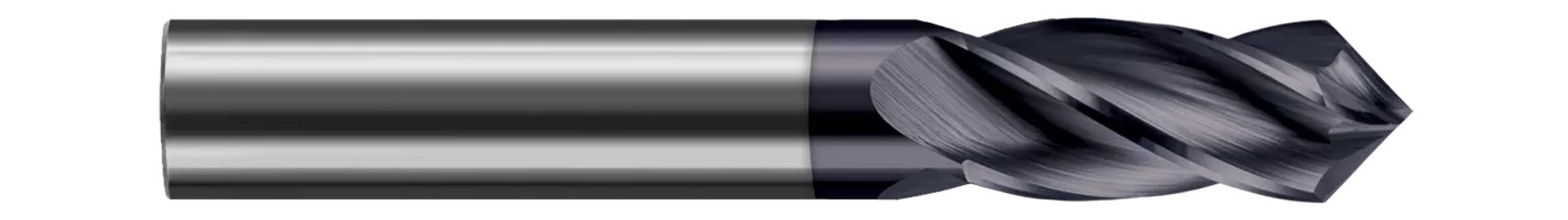 Harvey Tool 881140-C6 | 5/8" Diameter x 5/8" Shank x 1-1/4" OAL 90 Degree Angle 4 Flute AlTiN Nano Coated Carbide Drill Mill