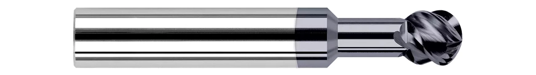 Harvey Tool 808608-C8 | 270 Degree Spherical Ball 1/8" Diameter x 1/8" Shank x 0.1070" LOC x 1-1/2" OAL 4 Flute TiB2 Coated Carbide Undercutting End Mill