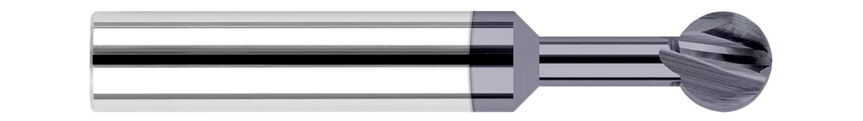 Harvey Tool 933012 | 300 Degree Spherical Ball 3/16" Diameter x 3/16" Shank x 0.1740" LOC x 2" OAL 4 Flute Uncoated Carbide Undercutting End Mill