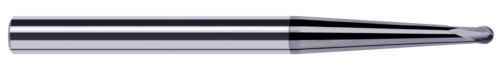Harvey Tool 774662-C6 | 1/16" Diameter x 1/4" Shank x 0.0500" LOC x 2" OAL 2 Flute AlTiN Nano Coated Carbide Ball End Mill