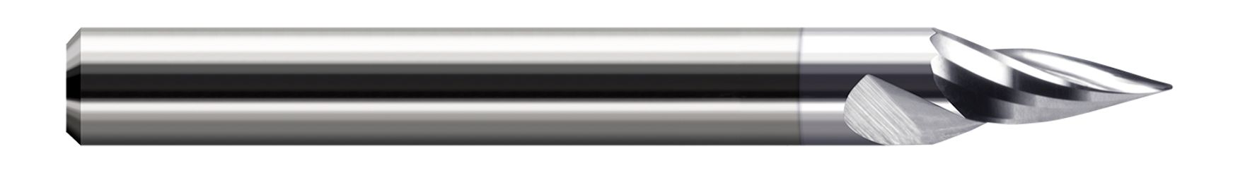 Harvey Tool 772252 | 15 Degree Taper per Side x 1/8" Shank x 0.2050" LOC 2 Flute Uncoated Carbide Runner Cutter