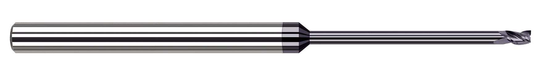 Harvey Tool 861615 | 1/64" Diameter x 1/8" Shank x 0.0220" LOC x 2-1/2" OAL 4 Flute Uncoated Carbide Square End Mill
