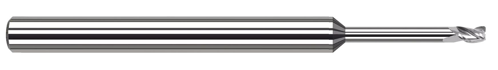 Harvey Tool 761093 | 3/32" Diameter x 1/8" Shank x 0.1350" LOC x 2-1/2" OAL 0.0300" Radius 3 Flute Uncoated Carbide Corner Radius End Mill