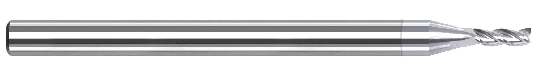 Harvey Tool 858422 | 1 mm Diameter x 4 mm Shank x 1.500 mm LOC x 50 mm OAL 3 Flute Uncoated Carbide Square End Mill