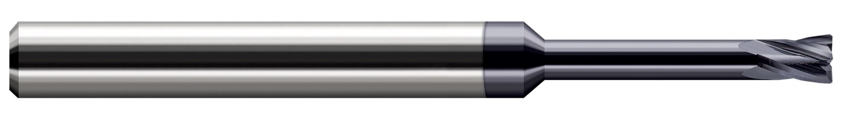 Harvey Tool 779162 | 1/16" Diameter x 1/8" Shank x 3/32" LOC x 2-1/2" OAL 0.0050" Radius 4 Flute Uncoated Carbide Corner Radius End Mill