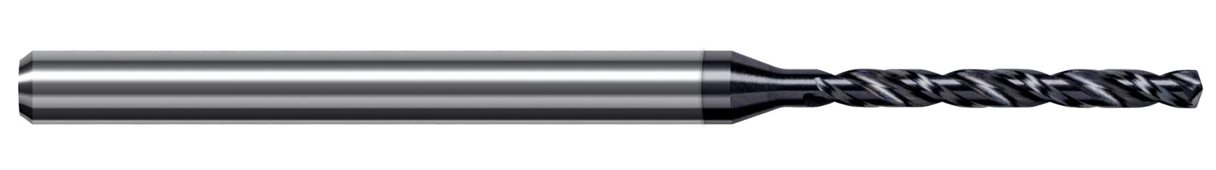 Harvey Tool DXT0350-C6 | 10.500 mm Flute Length x 3 mm Shank x 50 mm OAL 2 Flute AlTiN Nano Coated Carbide Micro Drill Bit