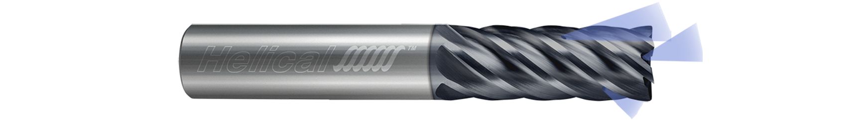 Helical Solutions 84507 | HVTIC-026-60375-R.010 3/8" Diameter x 3/8" Shank x 1" LOC x 3" OAL x 0.0100" Radius 6 Flute Aplus Coated Solid Carbide Corner Radius End Mill