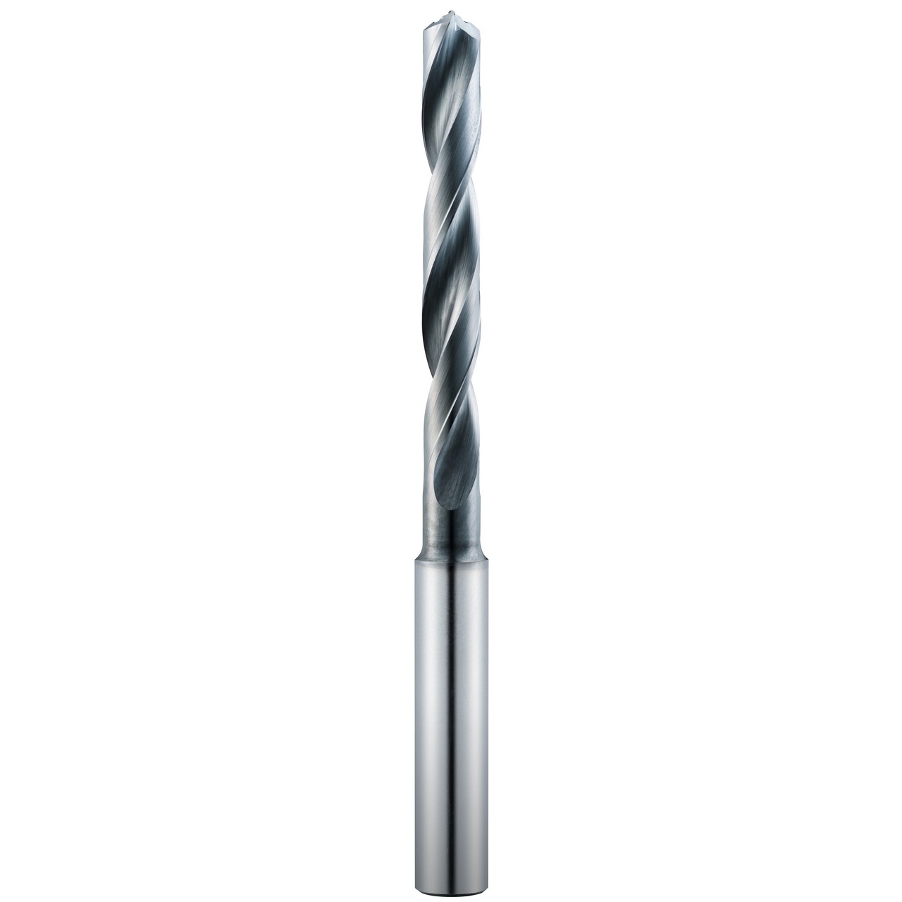 SGS 69256 | 6.3mm Diameter x 8.0mm Shank x 53.0mm LOC x 91.0mm OAL 2 Flute AlTiN Coated Screw Machine Length Drill Bit